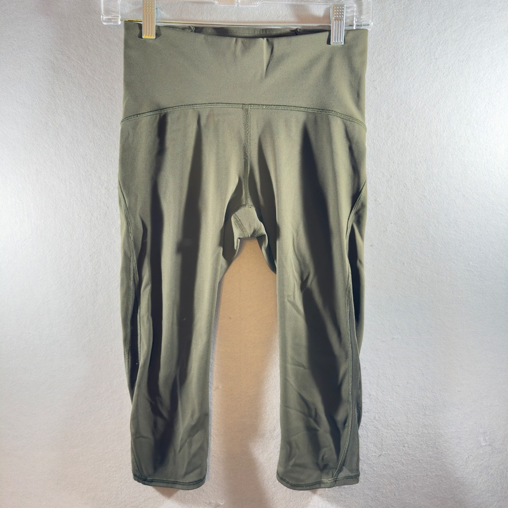 460 | Lululemon Luxtreme Womens 6 High Rise Athletic Crop Leggings Olive Green